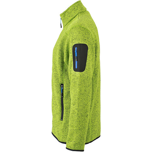 Men’s Knitted Fleece Jacket , James Nicholson, kiwi-melange / royal, XL, , Bild 2