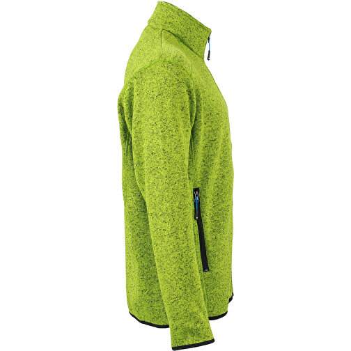 Men’s Knitted Fleece Jacket , James Nicholson, kiwi-melange / royal, XL, , Bild 3