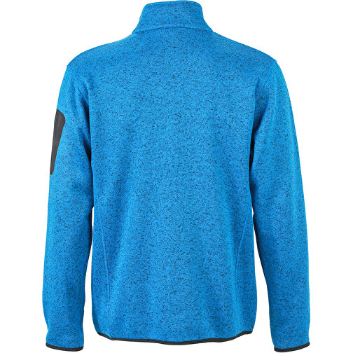 Men’s Knitted Fleece Jacket , James Nicholson, royal-melange / rot, S, , Bild 4