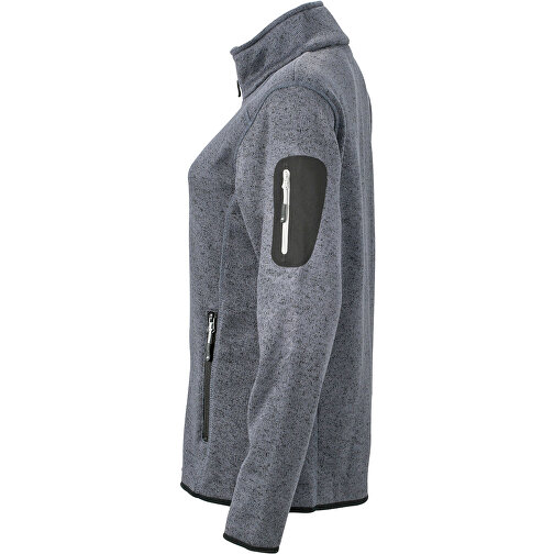 Ladies’ Knitted Fleece Jacket , James Nicholson, dunkelgrau-melange / silber, XL, , Bild 2