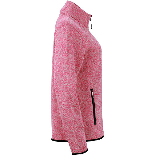 Ladies’ Knitted Fleece Jacket , James Nicholson, pink-melange / offweiß, XXL, , Bild 3