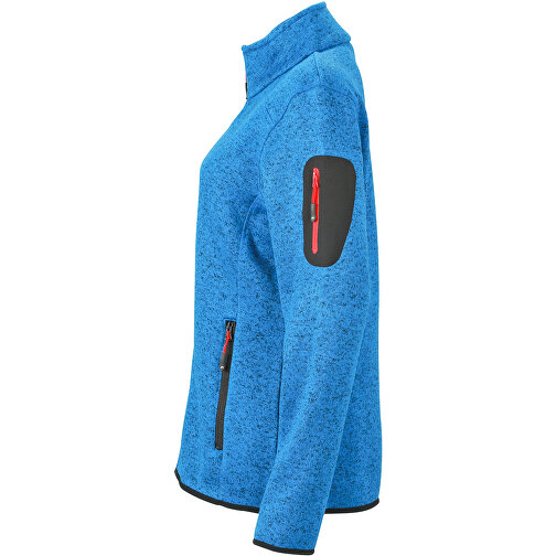 Ladies’ Knitted Fleece Jacket , James Nicholson, royal-melange / rot, L, , Bild 2