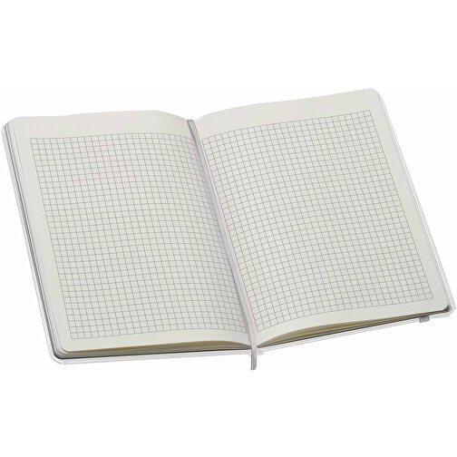 Notizbuch, Maxi , weiß, weiß, PVC+PAP, 14,80cm x 1,20cm x 21,00cm (Länge x Höhe x Breite), Bild 3