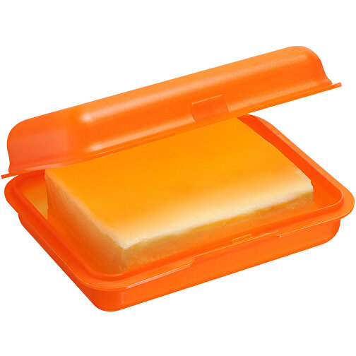 Brotdose/Butterdose , gefrostet orange, PP, 15,30cm x 5,00cm x 10,60cm (Länge x Höhe x Breite), Bild 3
