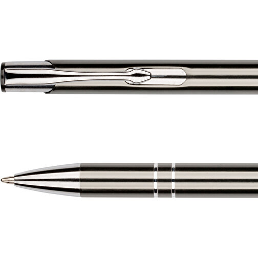 Kugelschreiber New York Glänzend , Promo Effects, grau, Metall, 13,50cm x 0,80cm (Länge x Breite), Bild 5