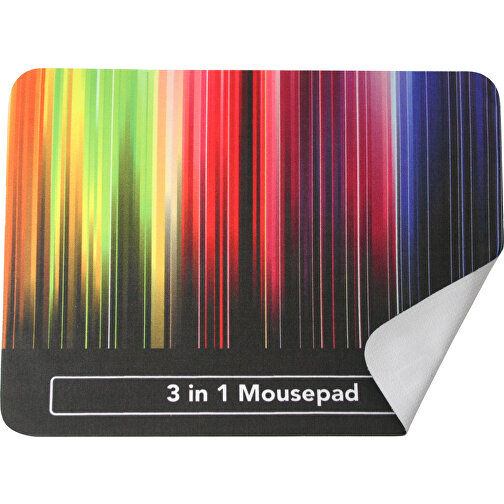 Mikrofaser Mikrofaser Mousepad / Mauspad 3 In 1  Mikrofaser Mousepad , weiß, Polyester / Nylon / Silikon, 22,50cm x 0,10cm x 13,50cm (Länge x Höhe x Breite), Bild 1