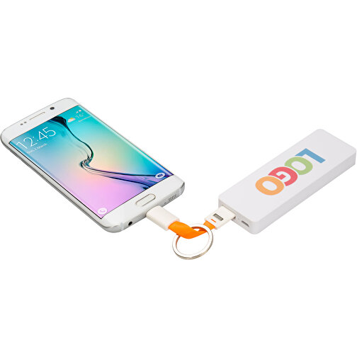 Schlüsselanhänger Micro-USB Kabel Kurz , Promo Effects, orange, Kunststoff, 6,50cm (Länge), Bild 4