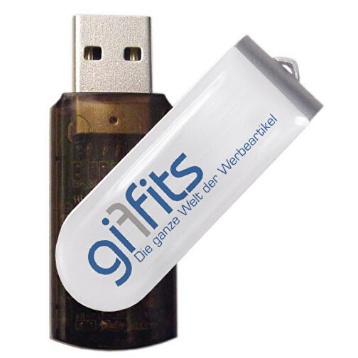 USB-Stick SWING DOMING 1GB , Promo Effects MB , dunkel transparent MB , 1 GB , Kunststoff/ Aluminium MB , 3 - 10 MB/s MB , 5,70cm x 1,00cm x 1,90cm (Länge x Höhe x Breite), Bild 1