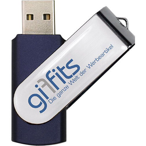 USB-Stick SWING DOMING 2GB , Promo Effects MB , dunkelblau MB , 2 GB , Kunststoff/ Aluminium MB , 3 - 10 MB/s MB , 5,70cm x 1,00cm x 1,90cm (Länge x Höhe x Breite), Bild 1
