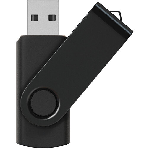 USB-Stick Swing Color 8GB , Promo Effects MB , schwarz MB , 8 GB , Kunststoff/ Aluminium MB , 3 - 10 MB/s MB , 5,70cm x 1,00cm x 1,90cm (Länge x Höhe x Breite), Bild 1