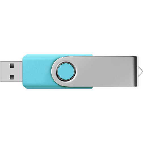 USB-Stick SWING 2.0 32 GB , Promo Effects MB , hellblau MB , 32 GB , Kunststoff, Metall MB , 3 - 10 MB/s MB , 5,80cm x 1,09cm x 1,90cm (Länge x Höhe x Breite), Bild 3