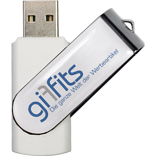USB-Stick SWING 3.0 DOMING 8GB , Promo Effects MB , weiss MB , 8 GB , Kunststoff/ Aluminium MB , 10 - 45 MB/s MB , 5,70cm x 1,00cm x 1,90cm (Länge x Höhe x Breite), Bild 1