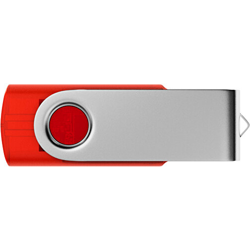 USB-Stick SWING 3.0 8 GB , Promo Effects MB , rot transparent MB , 8 GB , Kunststoff, Metall MB , 10 - 45 MB/s MB , 5,70cm x 1,09cm x 1,90cm (Länge x Höhe x Breite), Bild 2