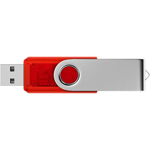 USB-Stick SWING 3.0 16 GB , Promo Effects MB , rot transparent MB , 16 GB , Kunststoff, Metall MB , 10 - 45 MB/s MB , 5,70cm x 1,09cm x 1,90cm (Länge x Höhe x Breite), Bild 3