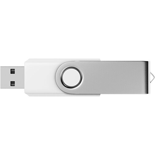 USB-Stick SWING 2.0 1 GB , Promo Effects MB , weiss MB , 1 GB , Kunststoff, Metall MB , 3 - 10 MB/s MB , 5,80cm x 1,09cm x 1,90cm (Länge x Höhe x Breite), Bild 3