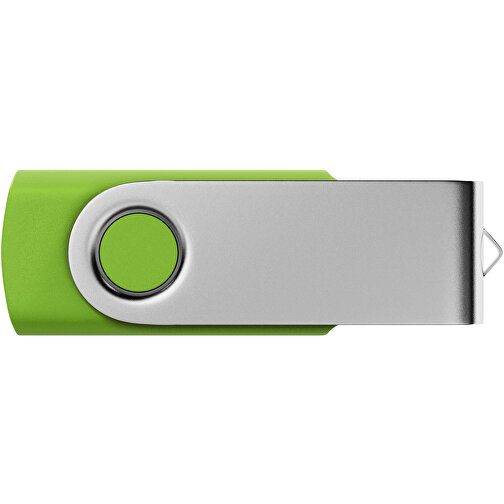 USB-Stick SWING 2.0 1 GB , Promo Effects MB , grün gummiert MB , 1 GB , Kunststoff, Metall MB , 3 - 10 MB/s MB , 5,80cm x 1,09cm x 1,90cm (Länge x Höhe x Breite), Bild 2