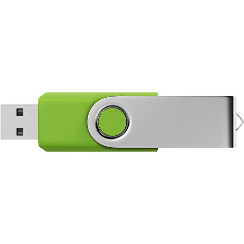 USB-Stick SWING 2.0 1 GB , Promo Effects MB , grün gummiert MB , 1 GB , Kunststoff, Metall MB , 3 - 10 MB/s MB , 5,80cm x 1,09cm x 1,90cm (Länge x Höhe x Breite), Bild 3