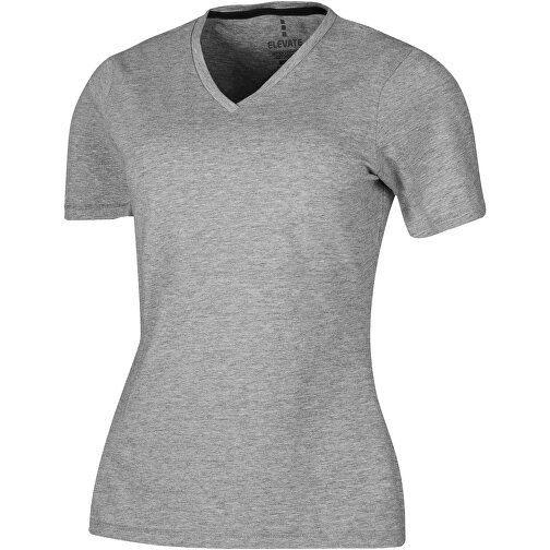 Kawartha T-Shirt Für Damen Mit V-Ausschnitt , Green Concept, grau meliert, Single jersey Strick 85% Bio Baumwolle, 10% Viskose, 5% Elastan, 200 g/m2, L, , Bild 4