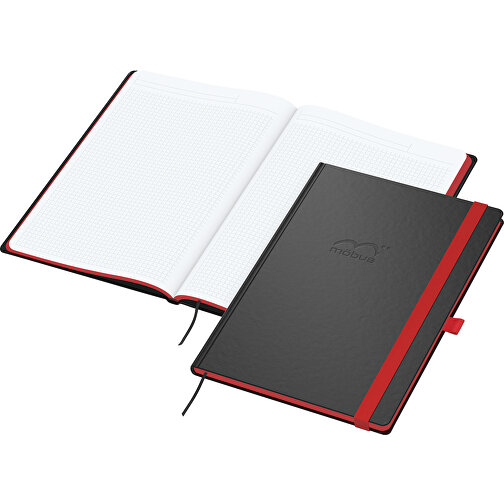 Notizbuch Color-Book Bestseller A4, Rot , schwarz, rot, Hochweißes Schreibpapier 90 g/m², 29,70cm x 21,00cm (Länge x Breite), Bild 1