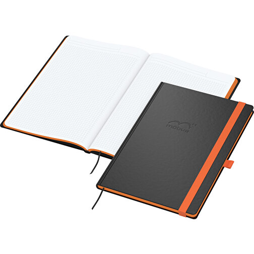 Notizbuch Color-Book Bestseller A4, Orange , schwarz, orange, Hochweißes Schreibpapier 90 g/m², 29,70cm x 21,00cm (Länge x Breite), Bild 1