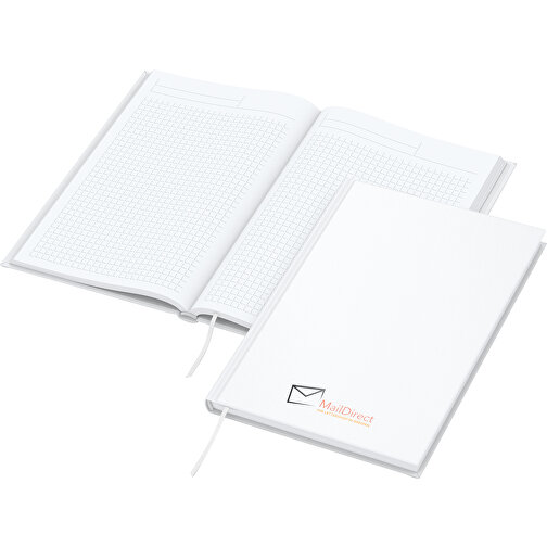 Notizbuch Note-Book X.press A5, Matt-weiß , weiß, Hochweißes Schreibpapier 90 g/m2, 21,00cm x 14,80cm (Länge x Breite), Bild 1