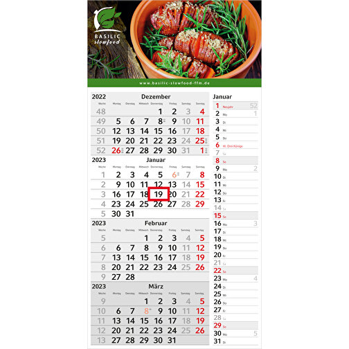 4-Monats-Kalender Konzept 4 Post Bestseller , hellgrau, rot, Papier, 60,00cm x 30,00cm (Länge x Breite), Bild 1