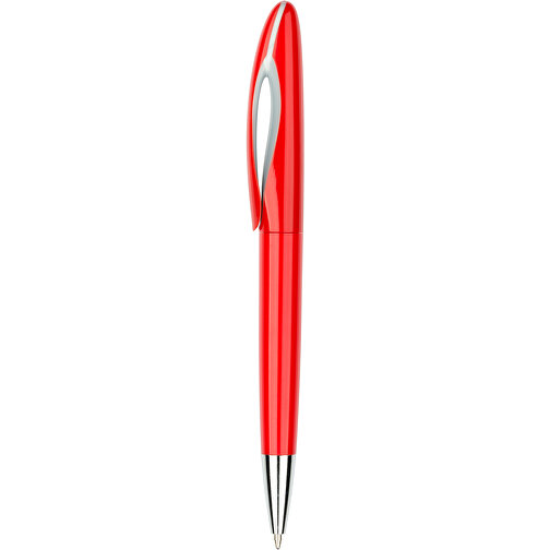 Kugelschreiber Tokio Bunt Silber , Promo Effects, rot/silber, Kunststoff, 14,50cm x 1,50cm (Länge x Breite), Bild 1