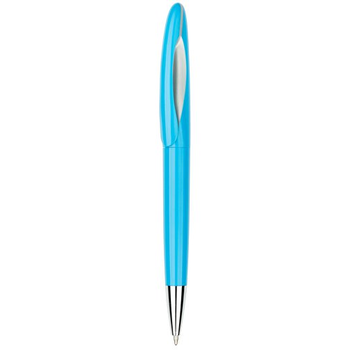 Kugelschreiber Tokio Bunt Silber , Promo Effects, hellblau/silber, Kunststoff, 14,50cm x 1,50cm (Länge x Breite), Bild 2