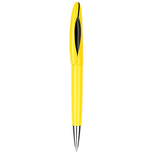 Kugelschreiber Tokio Bunt Schwarz , Promo Effects, gelb, Kunststoff, 14,50cm x 1,50cm (Länge x Breite), Bild 2