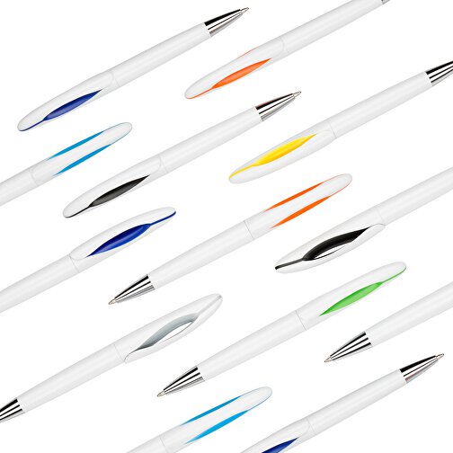 Kugelschreiber Tokio Weiss , Promo Effects, weiss/orange, Kunststoff, 14,50cm x 1,50cm (Länge x Breite), Bild 4
