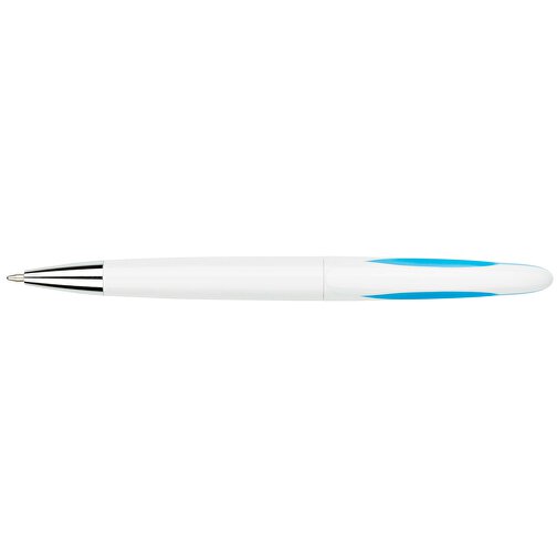 Kugelschreiber Tokio Weiss , Promo Effects, weiss/hellblau, Kunststoff, 14,50cm x 1,50cm (Länge x Breite), Bild 3