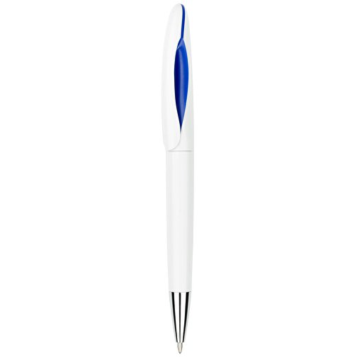 Kugelschreiber Tokio Weiß , Promo Effects, weiß/blau, Kunststoff, 14,50cm x 1,50cm (Länge x Breite), Bild 2