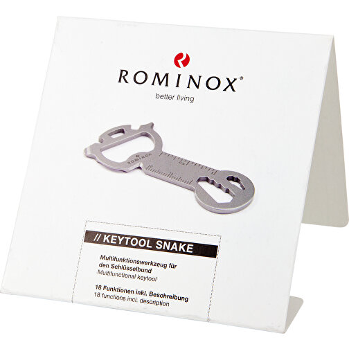 ROMINOX® Key Tool // Snake - 18 Funktionen , Edelstahl, 7,70cm x 0,23cm x 3,40cm (Länge x Höhe x Breite), Bild 4