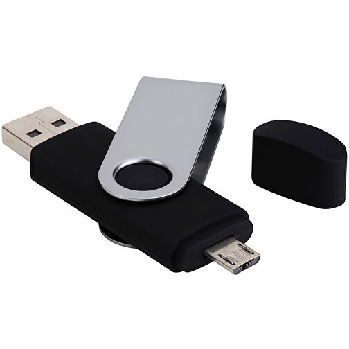 USB-Stick Smart Swing 8 GB , Promo Effects MB , schwarz MB , 8 GB , Kunststoff, Metal MB , 3 - 10 MB/s MB , 7,00cm x 1,00cm x 1,90cm (Länge x Höhe x Breite), Bild 2