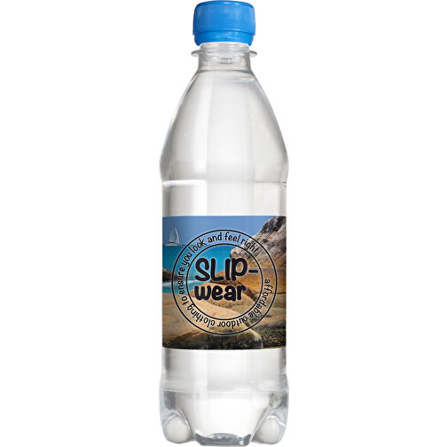 Quellwasser 500 Ml Mit Drehverschluß , transparent / weiß, R-PET, 22,00cm (Höhe), Bild 2