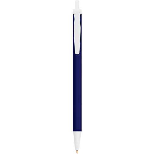 BIC® Clic Stic Softfeel® Kugelschreiber , BiC, marineblau/weiß, Kunststoff, 14,00cm x 1,20cm (Länge x Breite), Bild 1