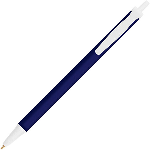 BIC® Clic Stic Softfeel® Kugelschreiber , BiC, marineblau/weiß, Kunststoff, 14,00cm x 1,20cm (Länge x Breite), Bild 2