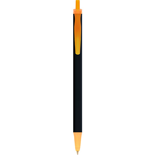 BIC® Clic Stic Softfeel® Kugelschreiber , BiC, schwarz/gefr. orange, Kunststoff, 14,00cm x 1,20cm (Länge x Breite), Bild 1
