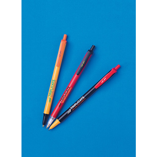 BIC® Clic Stic Softfeel® Kugelschreiber , BiC, schwarz/gefr. orange, Kunststoff, 14,00cm x 1,20cm (Länge x Breite), Bild 4