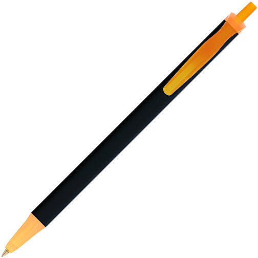 BIC® Clic Stic Softfeel® Kugelschreiber , BiC, schwarz/gefr. orange, Kunststoff, 14,00cm x 1,20cm (Länge x Breite), Bild 2