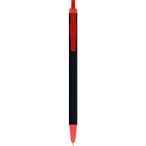 BIC® Clic Stic Softfeel® Kugelschreiber , BiC, schwarz/gefr. rot, Kunststoff, 14,00cm x 1,20cm (Länge x Breite), Bild 1