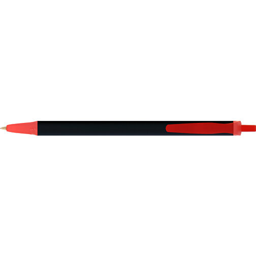 BIC® Clic Stic Softfeel® Kugelschreiber , BiC, schwarz/gefr. rot, Kunststoff, 14,00cm x 1,20cm (Länge x Breite), Bild 3