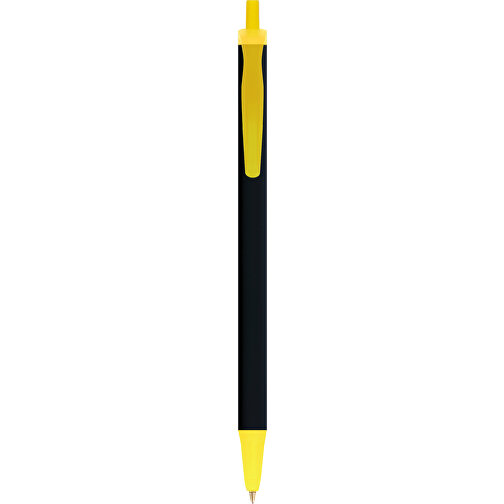BIC® Clic Stic Softfeel® Kugelschreiber , BiC, schwarz/gefr. gelb, Kunststoff, 14,00cm x 1,20cm (Länge x Breite), Bild 1