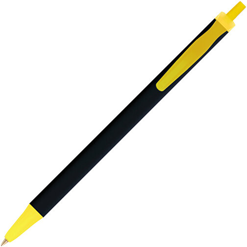 BIC® Clic Stic Softfeel® Kugelschreiber , BiC, schwarz/gefr. gelb, Kunststoff, 14,00cm x 1,20cm (Länge x Breite), Bild 2
