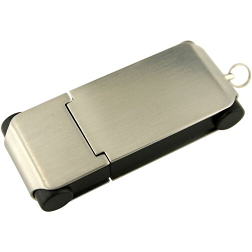 USB-Stick BRUSH 2GB , Promo Effects MB , silber / schwarz MB , 2 GB , Kunststoff/Metall MB , 3 - 10 MB/s MB , 5,40cm x 2,10cm (Länge x Breite), Bild 1