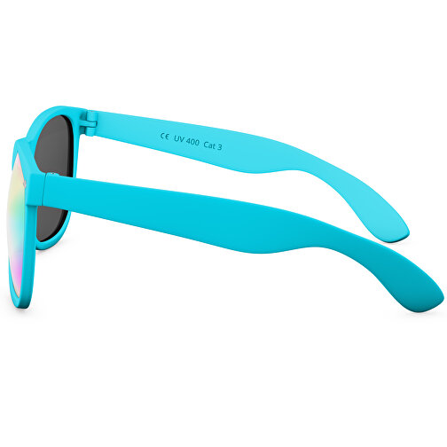 SunShine Mirror Soft-Touch - UV 400 , Promo Effects, verspiegelt hellblau Soft-Touch, Rahmen aus Polycarbonat und Glass aus AC, 14,50cm x 4,80cm x 15,00cm (Länge x Höhe x Breite), Bild 3