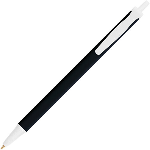 BIC® Clic Stic Softfeel® Kugelschreiber , BiC, schwarz/weiß, Kunststoff, 14,00cm x 1,20cm (Länge x Breite), Bild 2