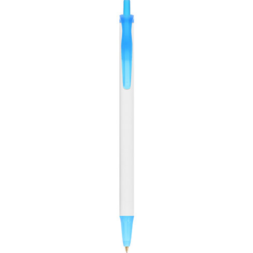 BIC® Clic Stic Kugelschreiber , BiC, weiss/gefr. blau, Kunststoff, 14,00cm x 1,20cm (Länge x Breite), Bild 1
