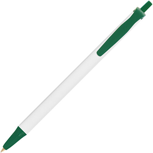 BIC® Clic Stic Kugelschreiber , BiC, weiss/grün, Kunststoff, 14,00cm x 1,20cm (Länge x Breite), Bild 2