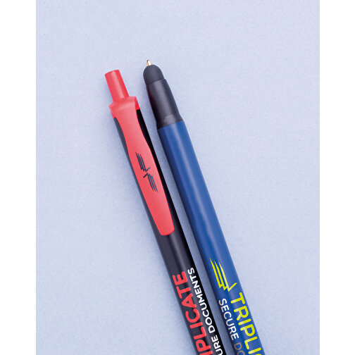 BIC® Clic Stic Stylus Kugelschreiber , BiC, weiss/gefr. rot/schwarz, Kunststoff, 14,00cm x 1,20cm (Länge x Breite), Bild 4